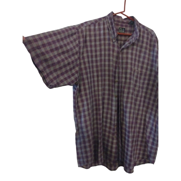 Jos A Bank Button Down Purple Plaid w. Pocket Lightweight Casual Comfortable XXL - Picture 2 of 7